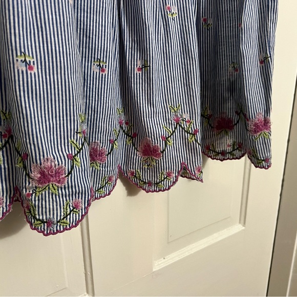 River Island Smocked Embroidered Cotton Mini Dress, M - Picture 11 of 14